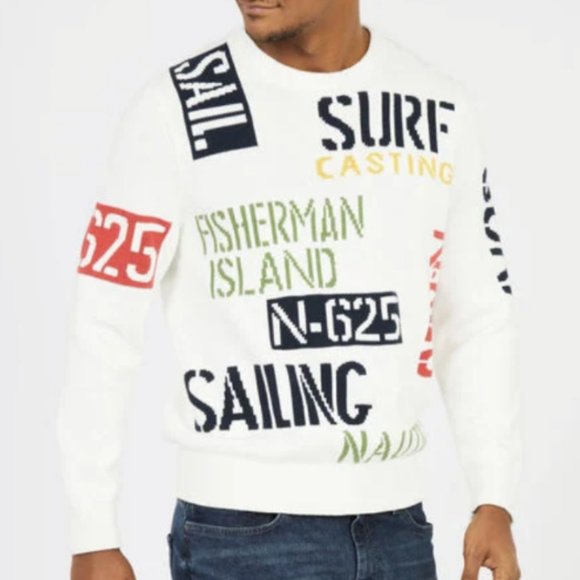 Nautica Other - Nautica Sailing Graphic Crewneck Sweater small 100% cotton rare vintage